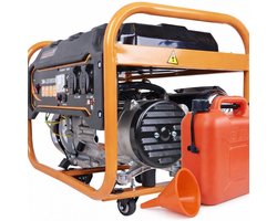 Huttenberg Generator / Aggregaat 3.0 kW – Benzine – Mobiel – Noodstroom – Inclusief Trechter & Jerrycan 5L