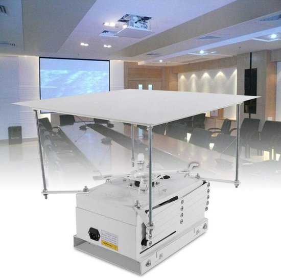 Elektrische projector lift wit – gemotoriseerde beamerhouder plafondmontage, afstandsbediening, max 10 kg