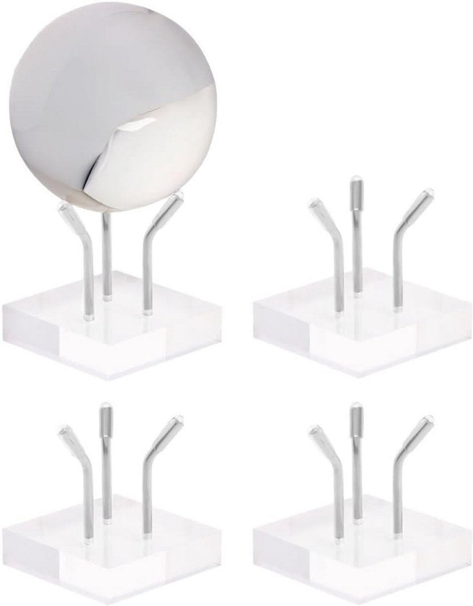 Set van 4 Doorzichtige Acryl Display Standaards voor Kristallen en Mineralen