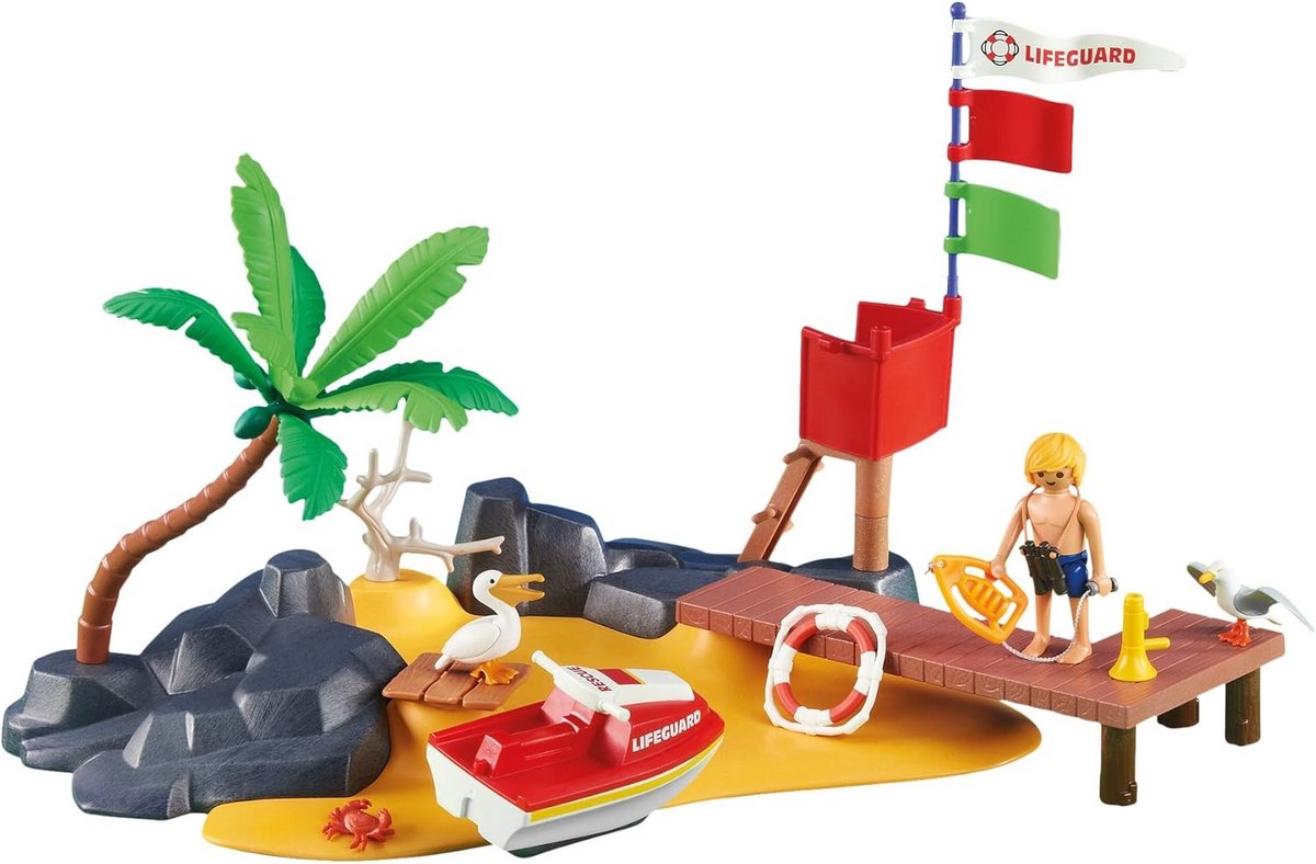 Reddingswerker met Jetski - Speelfiguur Waterpret - Strand Spelen - Gedetailleerd Speelgoed - Compact Formaat - Blauw
