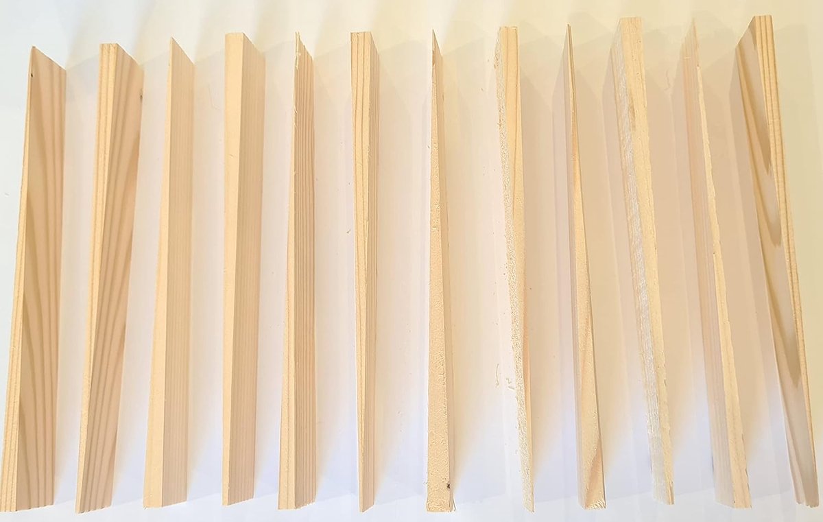 Houten Wiggen - Shim Set - Meubels Stellen - Verstelbaar Profiel - 12 Stuks 20cm - Natuurlijk Hout