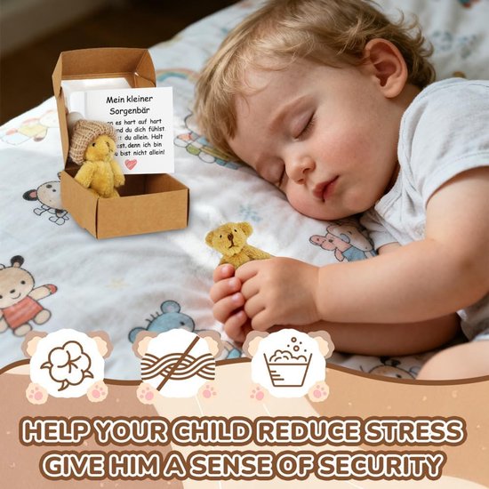 Handgemaakte Mini Teddybeer in Geschenkdoos met Motiverende Boodschap — afbeelding 2