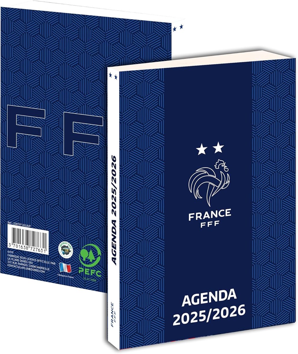 Schoolagenda 2025-2026 Weekplanner Frankrijk Voetbal Team Officiële Editie