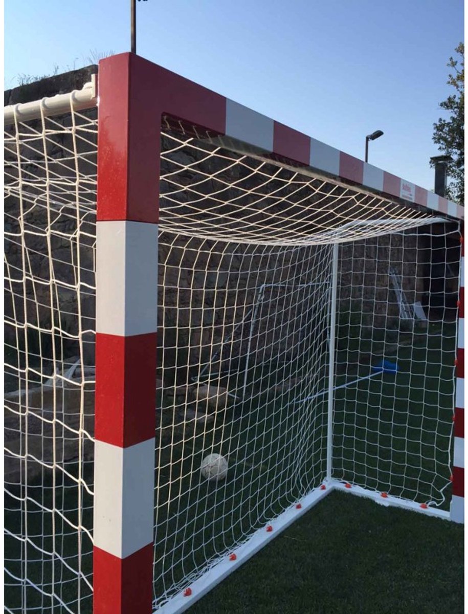 Set Metallic Zaal/Handbal Doelen Verplaatsbaar 80x80 Mm Met 80x40 Mm Basis