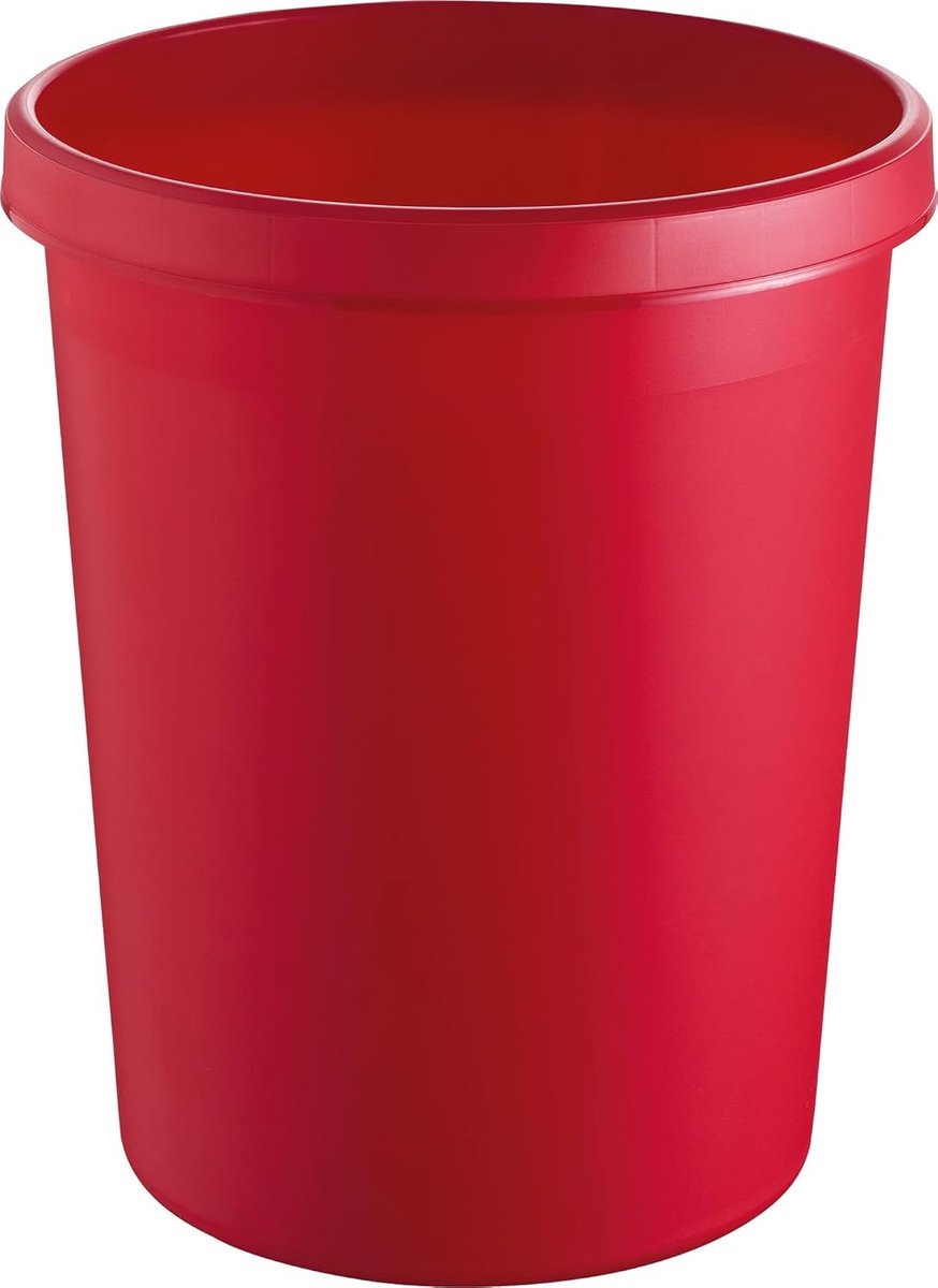 Ronde afvalemmer 45 liter rood kunststof inclusief deksel