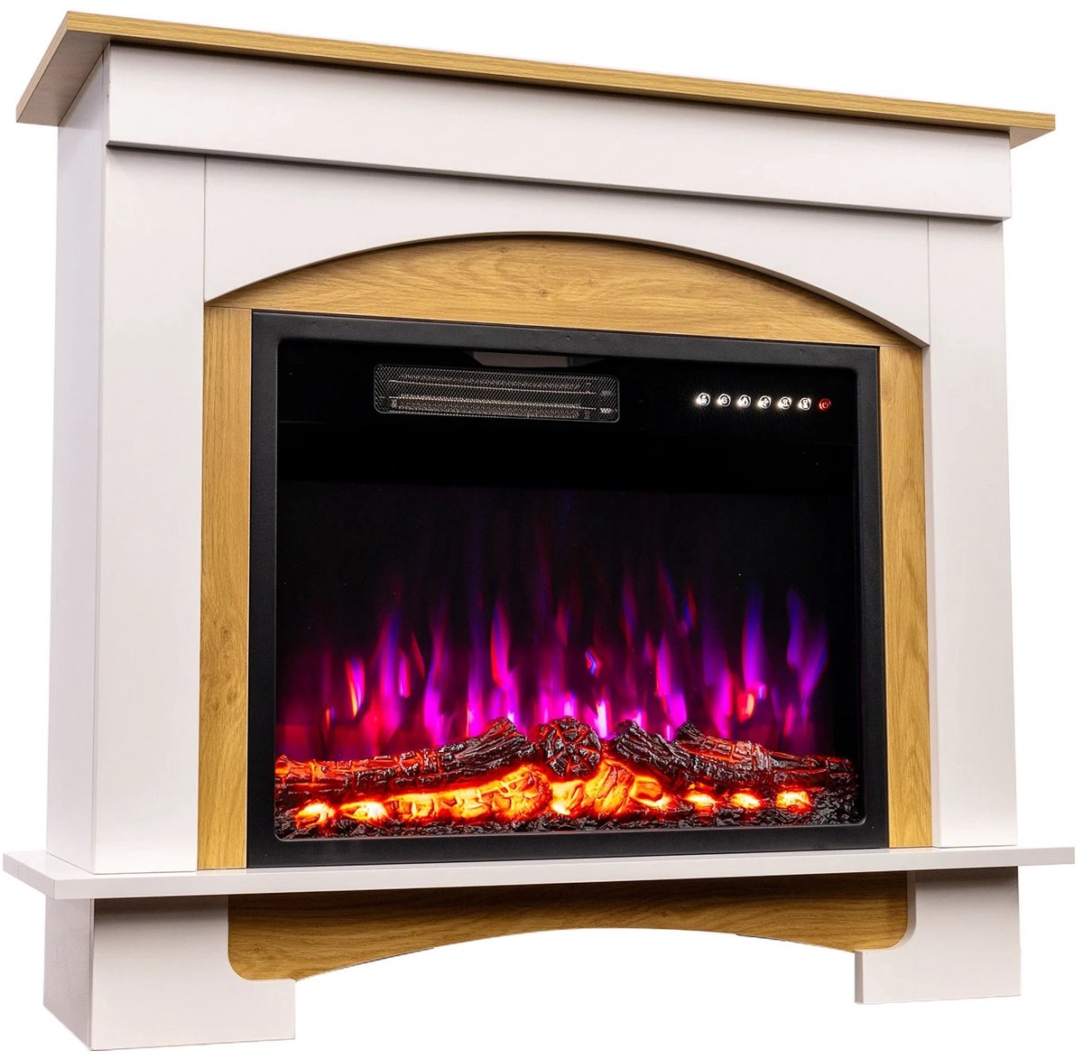 DIMICO - Sfeerhaard elektrisch - Elektrische kachel - Haard met meubel - Zwart - 12 instelbare kleuren - Met timer - 1000/2000 W