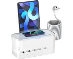 Kabel Organizer Box - Stroomverdeler Hub - Bureau Opruimen - 11-in-1 Functies - 2500W 30W - Wit
