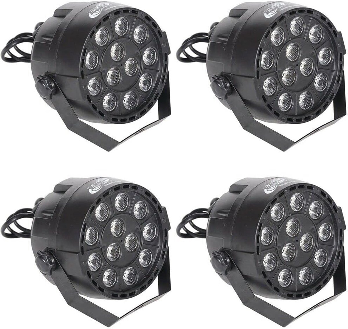 PAR LED Koplamp - Disco Verlichting - Feest Evenement - RGBW Kleuren - 14.5 cm - Zwart