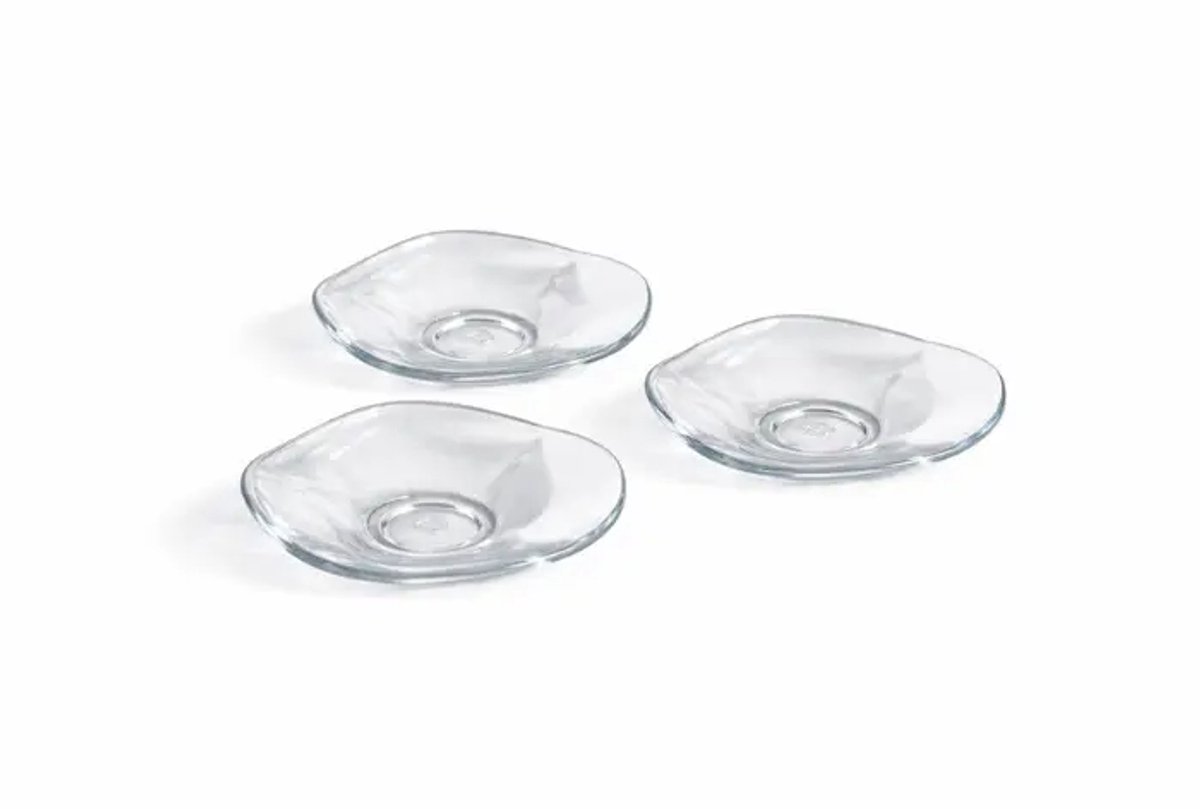 Pasabahce theeschotel set - Dantel serie - 6 stuks - glas - 123 mm - onderzetters