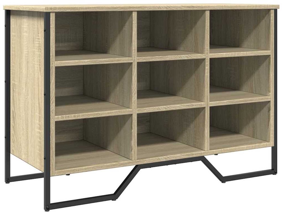 vidaXL Schoenenkast - 90x38x61,5 - cm - bewerkt - hout - sonoma - eikenkleurig sonoma eiken