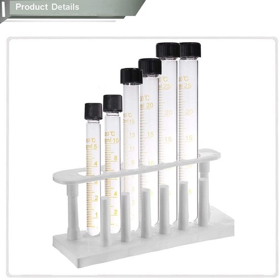 10 Stuks Laboratorium Centrifugebuizen met Schroefdop - Afgestudeerd Glaswerk (20ml) van Merkloos — afbeelding 5