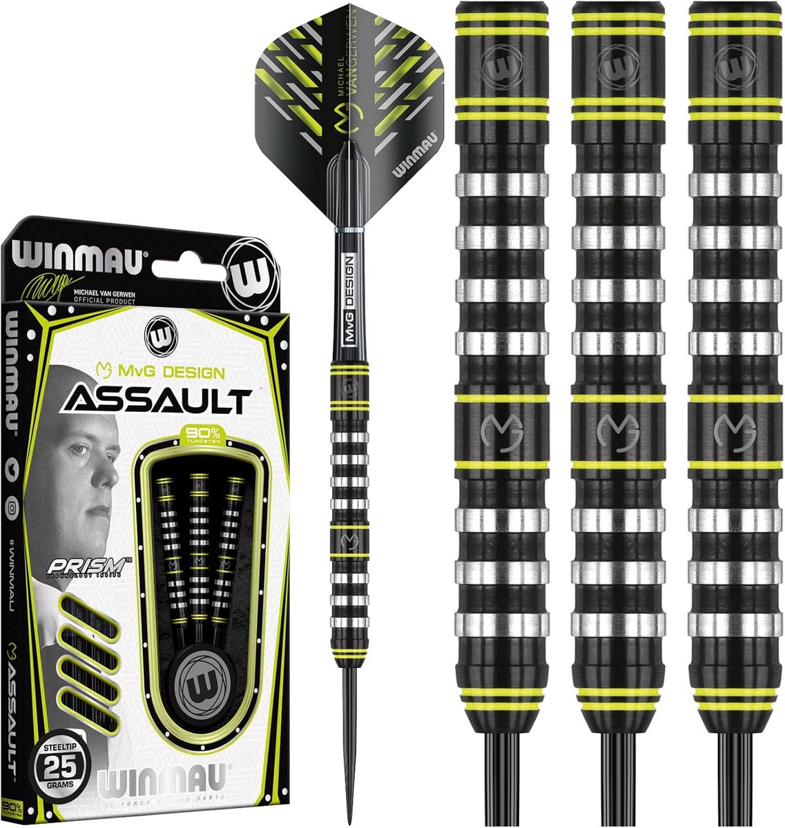 Professionele Tungsten Darts Set 25 gram met Flights en Stelen - Hoge Grip
