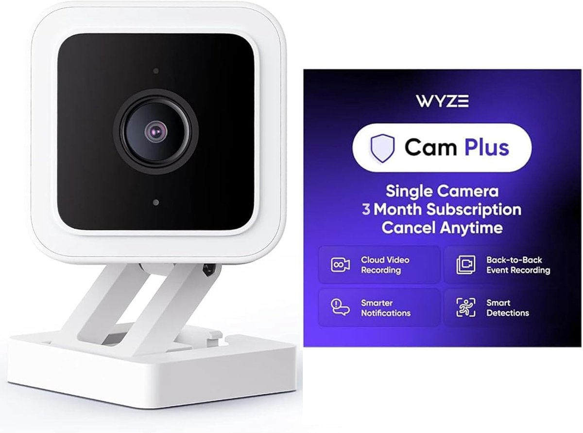 Slimme Beveiligingscamera - Indoor Outdoor Camera - Huisbewaking - Kleur Nachtzicht - 5.8 cm Hoog - Wit