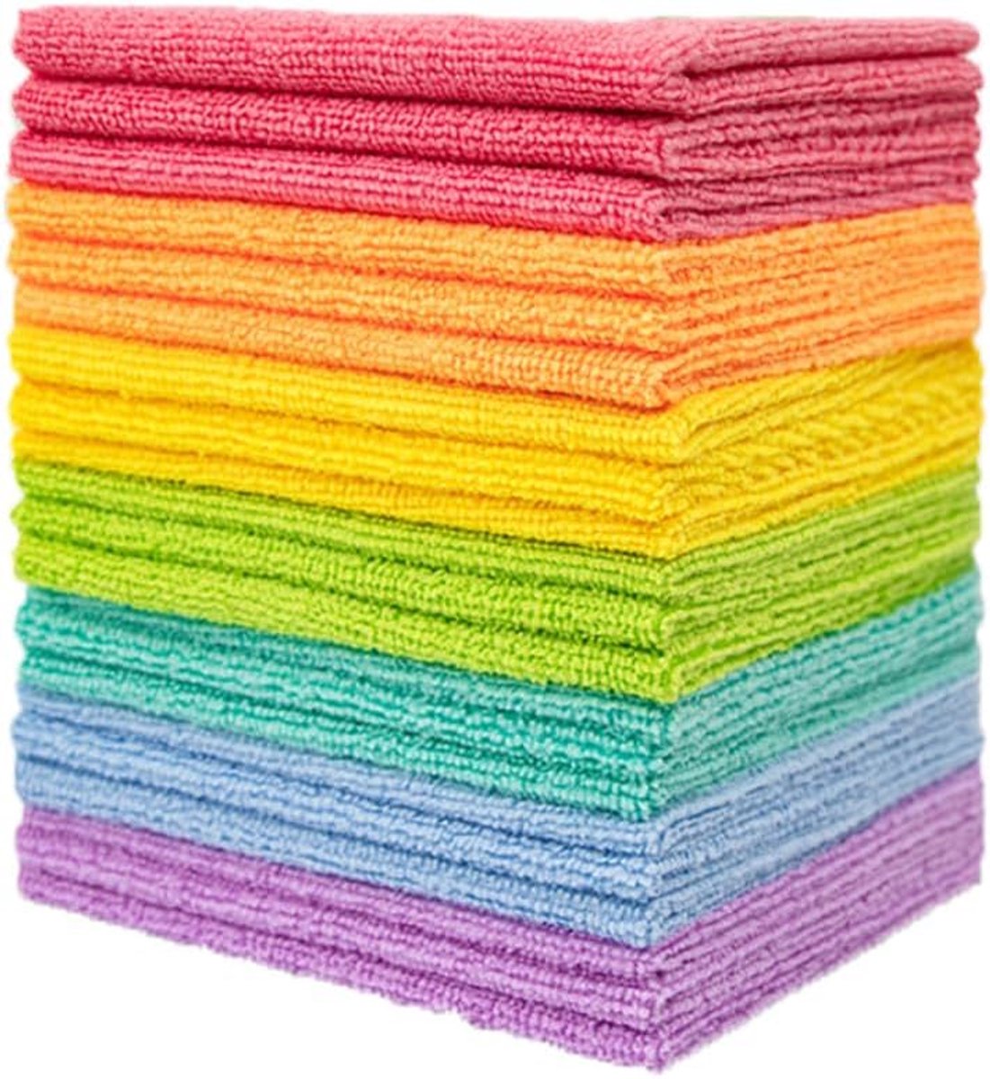 12 Stuks Kleurrijke Microvezel Doeken - Zacht, Absorberend & Pluisvrij