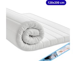 Maan matras® - Topper 120x200 - Topmatras - Topdekmatras - 8cm dik - HR Koudschuim - Afritsbaar en wasbaar - Medium Hardheid - Matrastopper