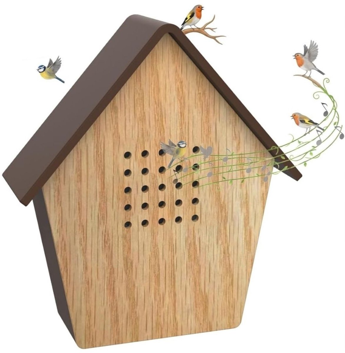 SNJY® Vogelhuisje met Geluid - Vogelgeluiden Huisje voor op Toilet - Vogelgeluiden Huisje