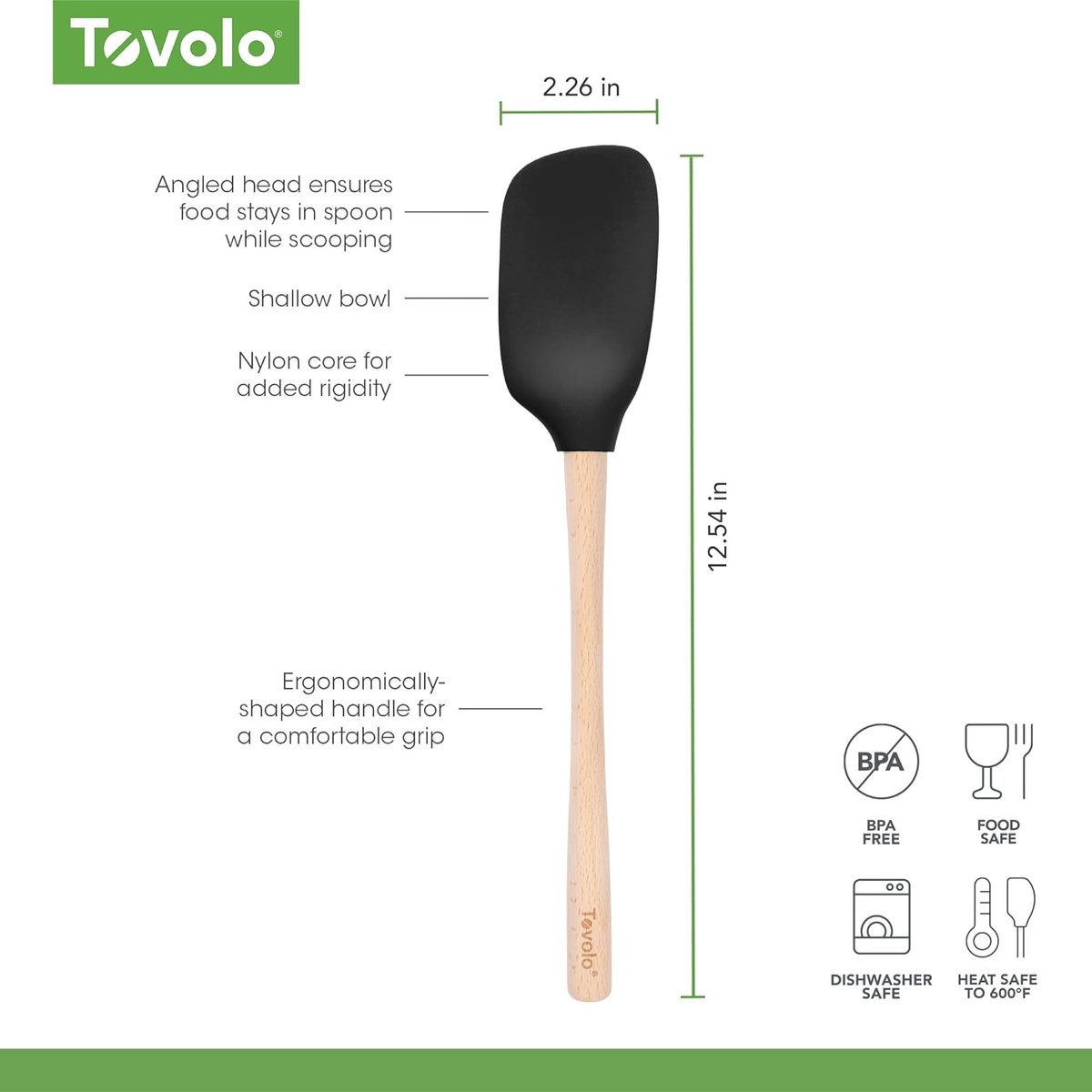 Flexibele Silicone Spatel Lepel met Houten Handvat voor Koken en Bakken