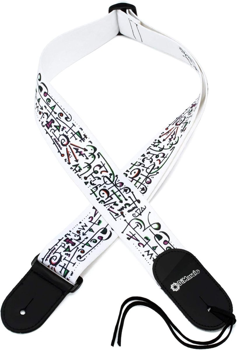 Nylon Gitaarband Standaard Wit - Verstelbaar tot 144 cm