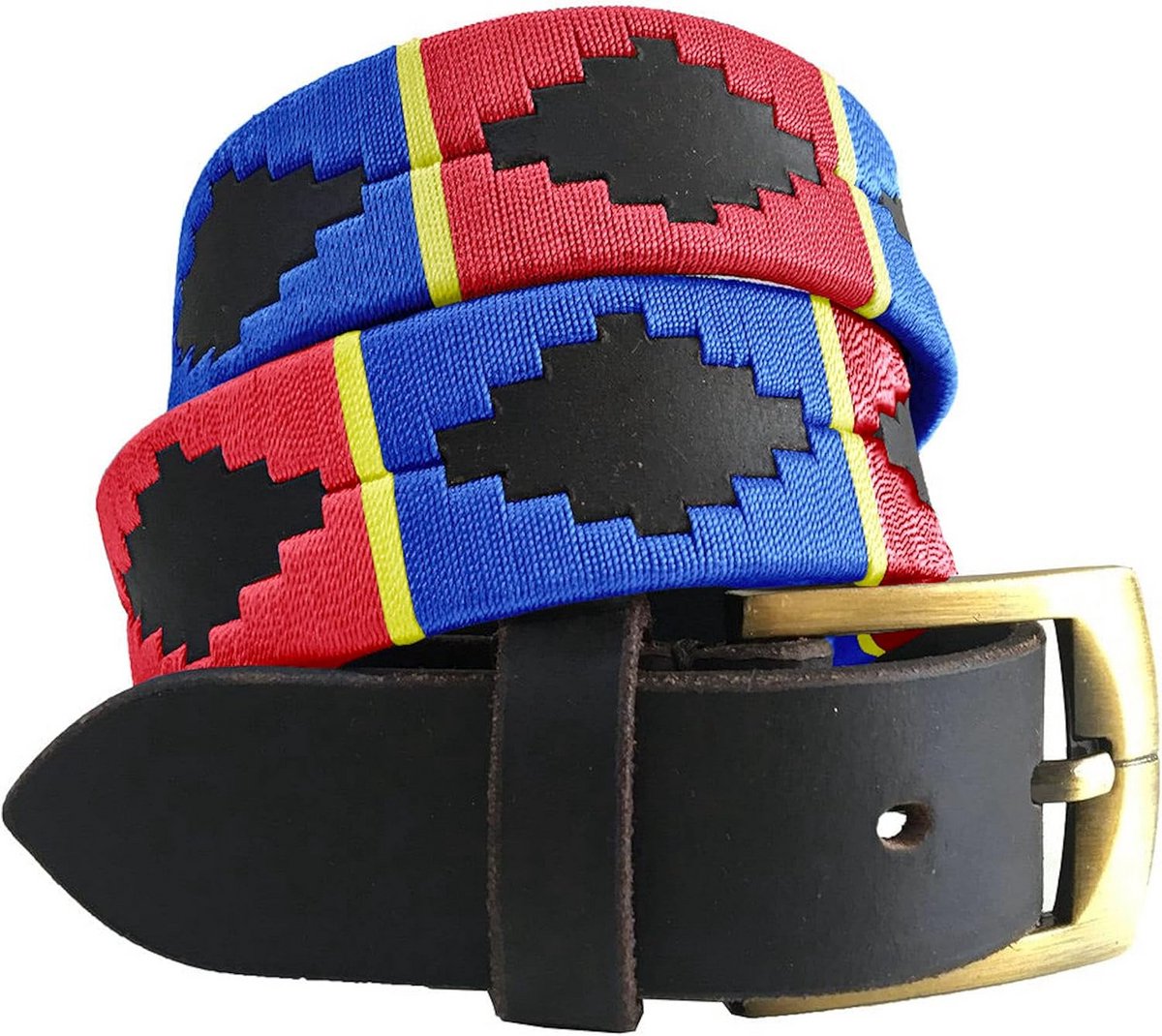 Unisex Leren Riem met Geborduurde Details - Geschikt voor Heren en Dames