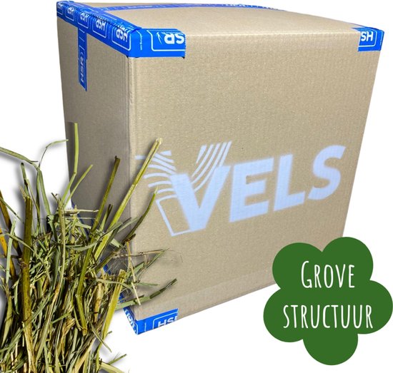 Hooi - Groen ruwvoer - 5 kg - Knaagdieren - Paarden - Kunstmatig gedroogd gewas - Grove structuur - Drogerij Vels