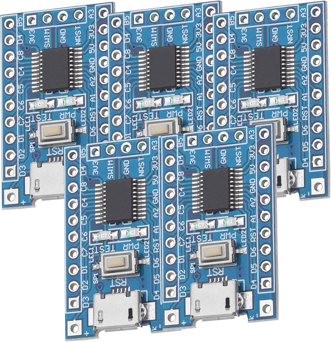 3 Stuks 8-bit Microcontroller Ontwikkelingsbord STM8S103F3P6 Module met ADC, SPI, I2C, UART