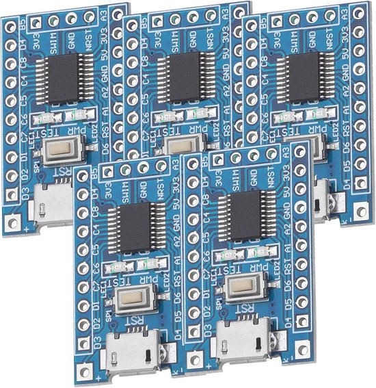 3 Stuks 8-bit Microcontroller Ontwikkelingsbord STM8S103F3P6 Module met ...