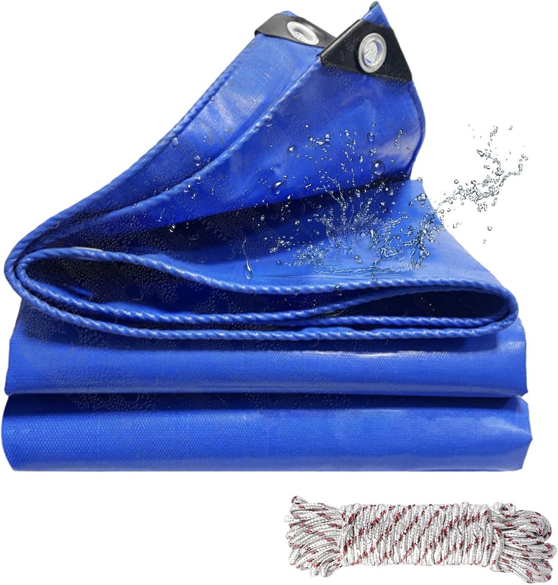 Waterdicht Zeildoek - Stevig Oogzeil - Buiten Beschermen - 440 g/m² PVC - 2 x 4 Meter - Blauw