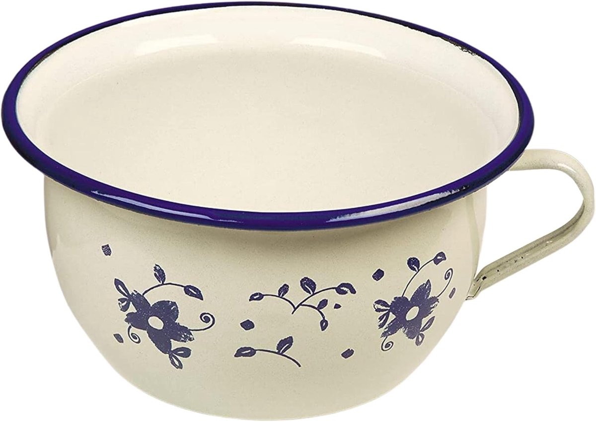 Emaille Metalen Pot Wit 22 x 13 cm Keuken Gebruik