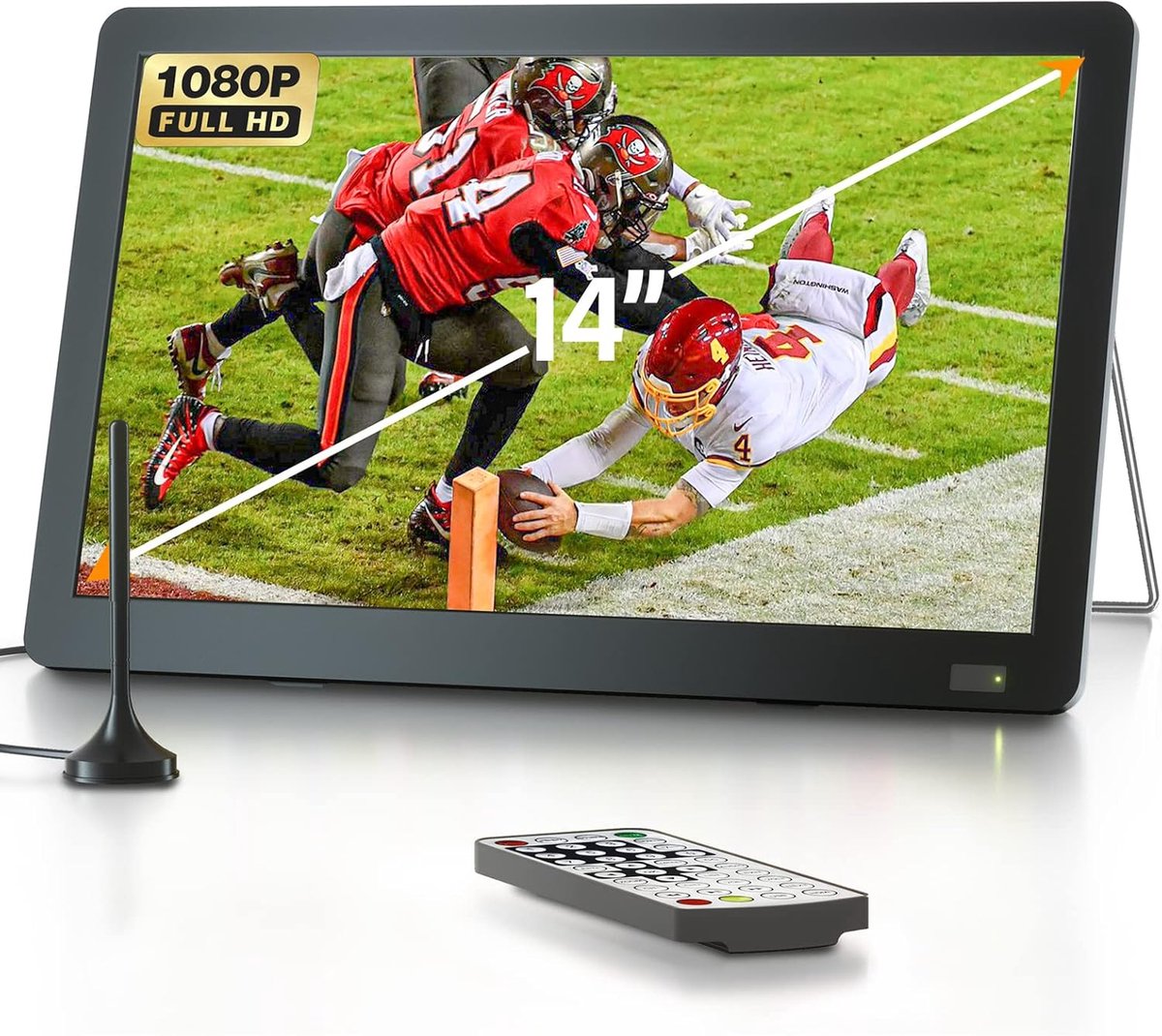 Draagbare Televisie - Mini LCD Scherm - Buiten Gebruik - Ingebouwde Batterij - 14 Inch - Zwart