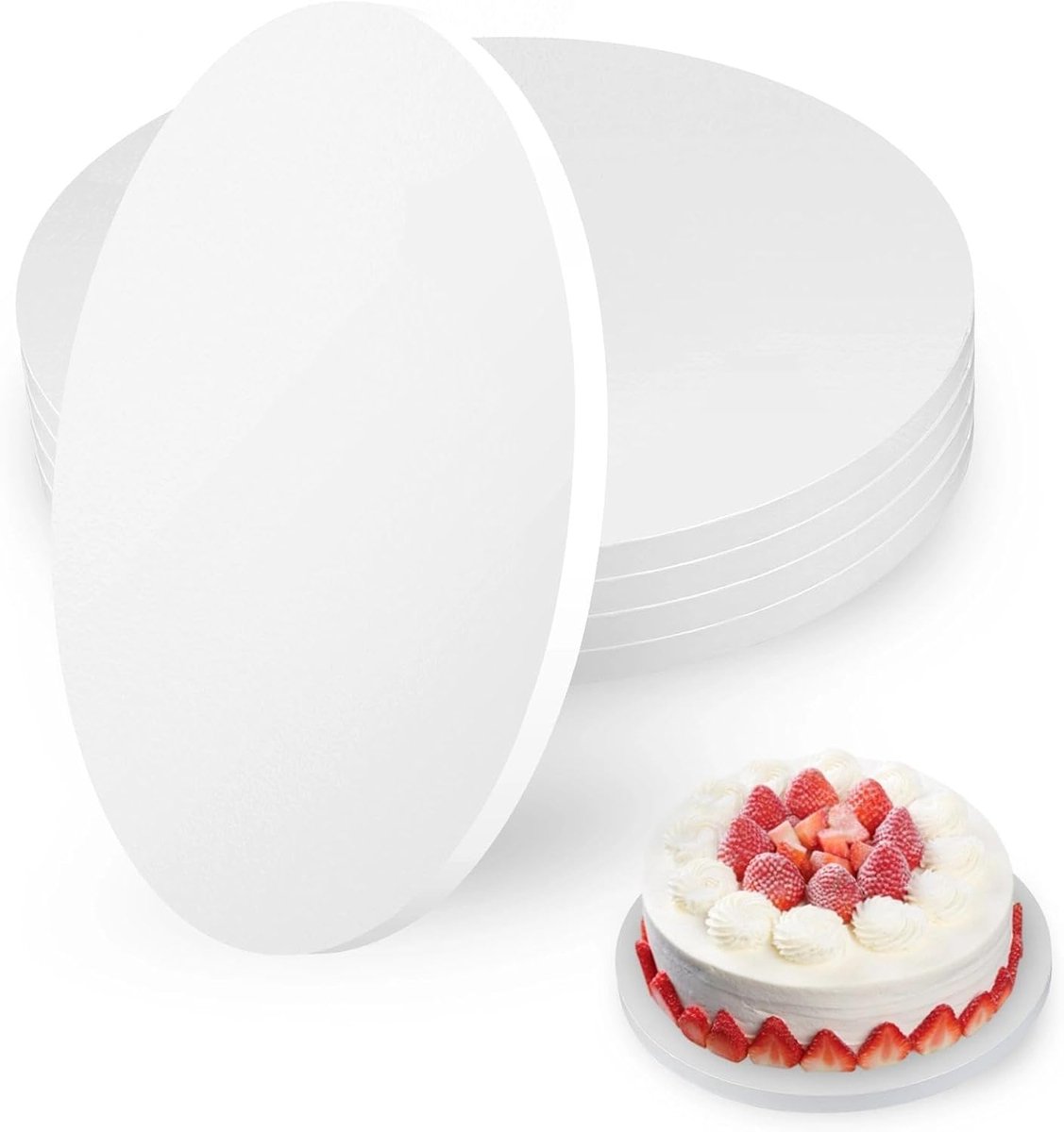 Set van 5 Ronde Taartborden van Stevig Karton - 30 cm Diameter - Vet- en Waterafstotend