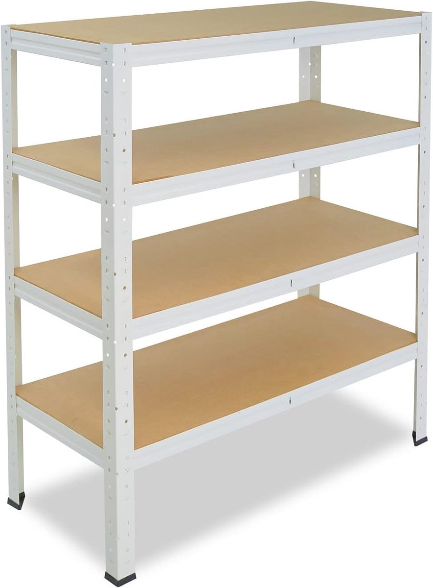 Metalen Stellingkast - Opslagrek - Thuis Opslaan - Hoge Draagkracht - 100x75x50 cm - Wit