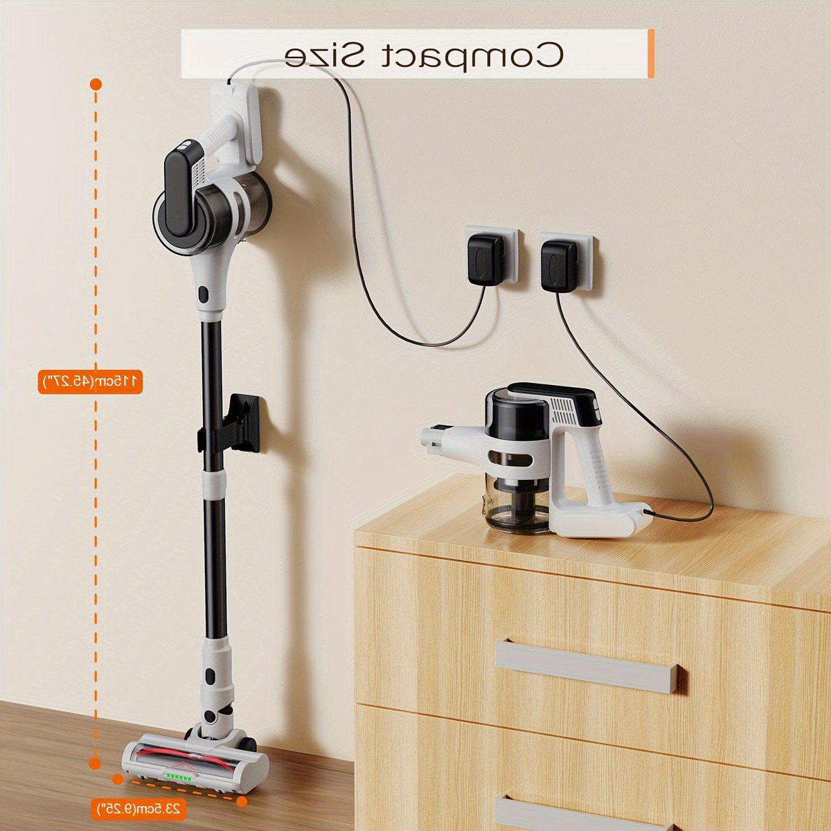 Steelstofzuiger – Draadloze Stofzuiger – Handstofzuiger – Steelstofzuiger Zonder Snoer – Cordless Vacuum Cleaner – Lichtgewicht Design – Krachtige Zuigkracht 30 kPa