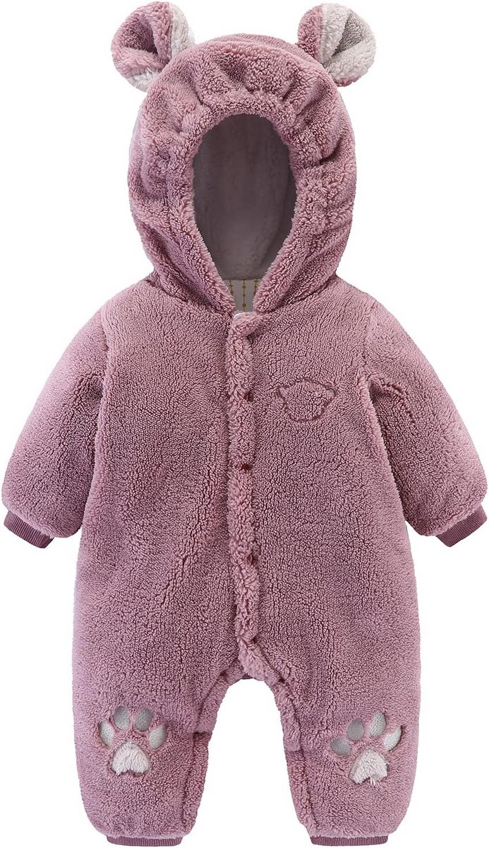 Warme Baby Winter Jumpsuit met Capuchon - Zachte Romper voor Pasgeborenen Jongens en Meisjes (0-18 Maanden)