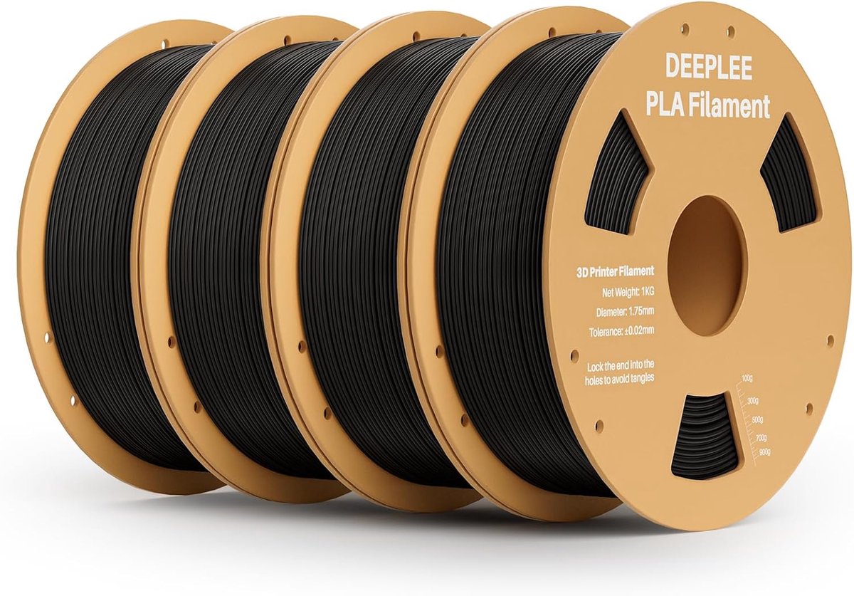 4kg Zwart PLA Filament 1.75mm voor 3D Printer - Maatnauwkeurigheid +/- 0.02 mm