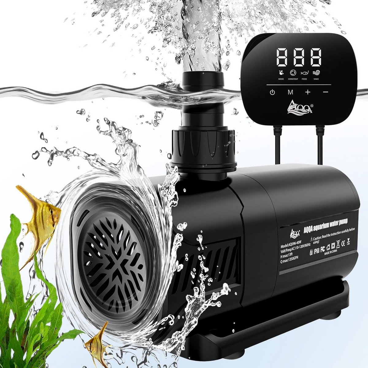 Dompelpomp – Waterpomp – Aquariumpomp – Vijverpomp – Fonteinpomp – Ultrastil & Krachtig – 10.000 l/u Debiet & 6,5 m Opvoerhoogte