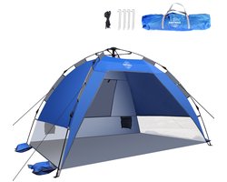 Eastwall Standtent - Pop-up Campingtent - 215 x 215 cm - UV bescherming - 3-4 personen - Tent - Blauw