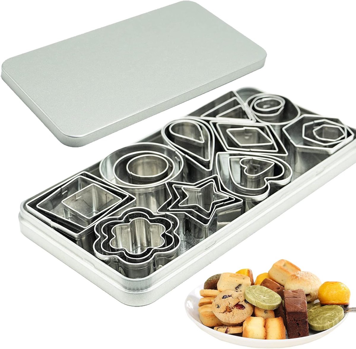Set van 30 Mini Koekjesvormpjes voor Deeg, Fruit en Taartbodems