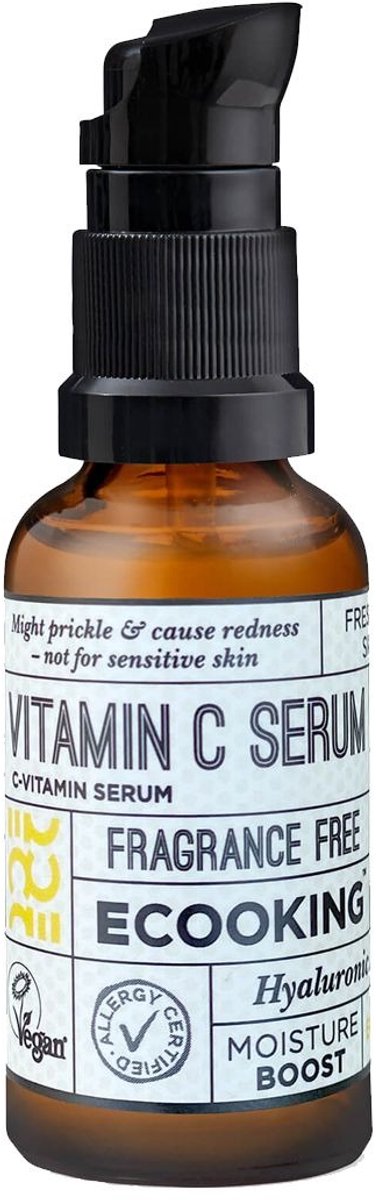 Ecooking Vitamine C Serum Zonder Parfum – 20 ml – Frisse Gloed & Egale Huid – Verheldert Pigmentvlekken & Fijne Lijntjes – Vegan & Natuurlijk – Gezichtsserum Voor Elke Huid – Krachtige Antioxidanten – Dagelijks Gebruik