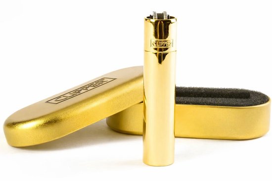 Clipper - Briquet à silex en Métal - Gold - Coffret cadeau