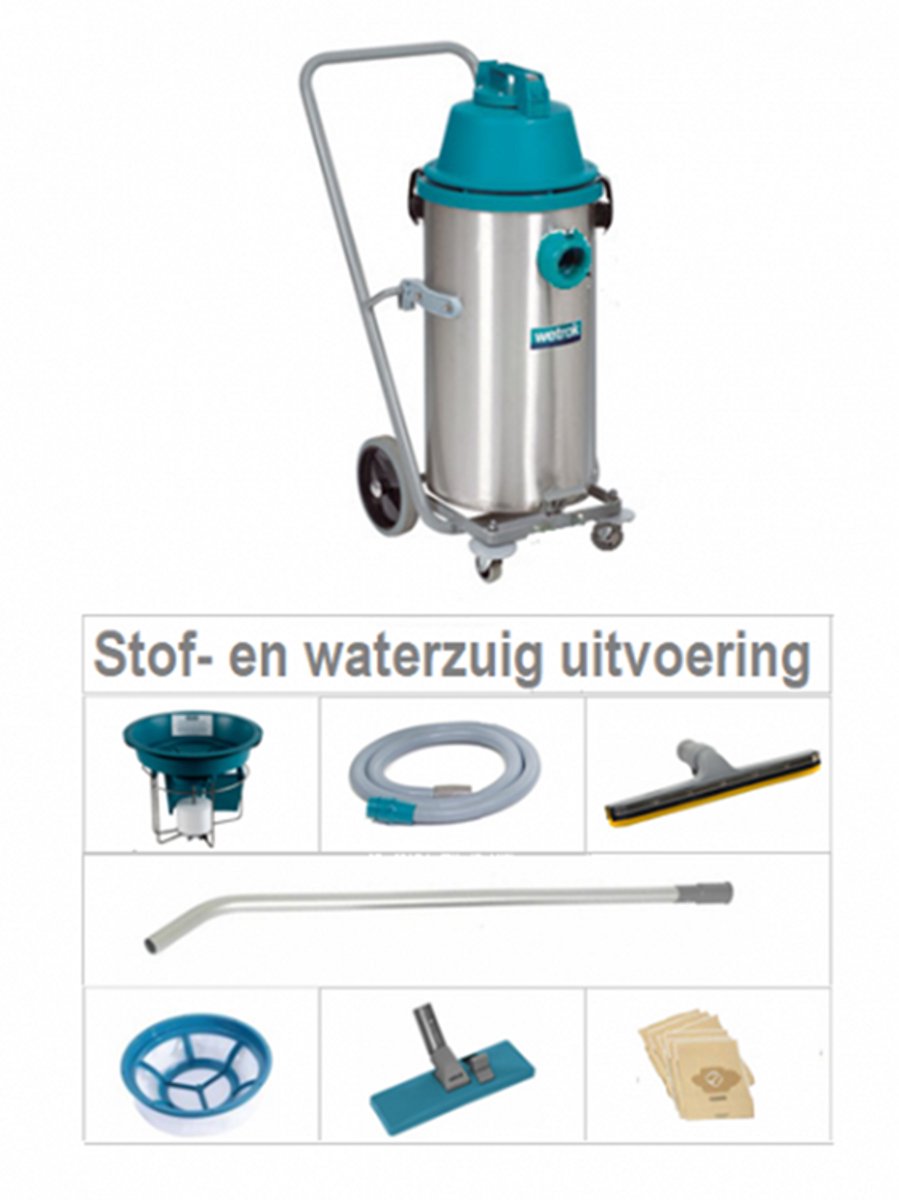 Wetrok Duovac 34 Professionele Stof- en Waterzuiger set – Krachtige Nat- en Droogzuiger voor Werkplaats- Schoonmaakbedrijven-Gezondheidsinstelling