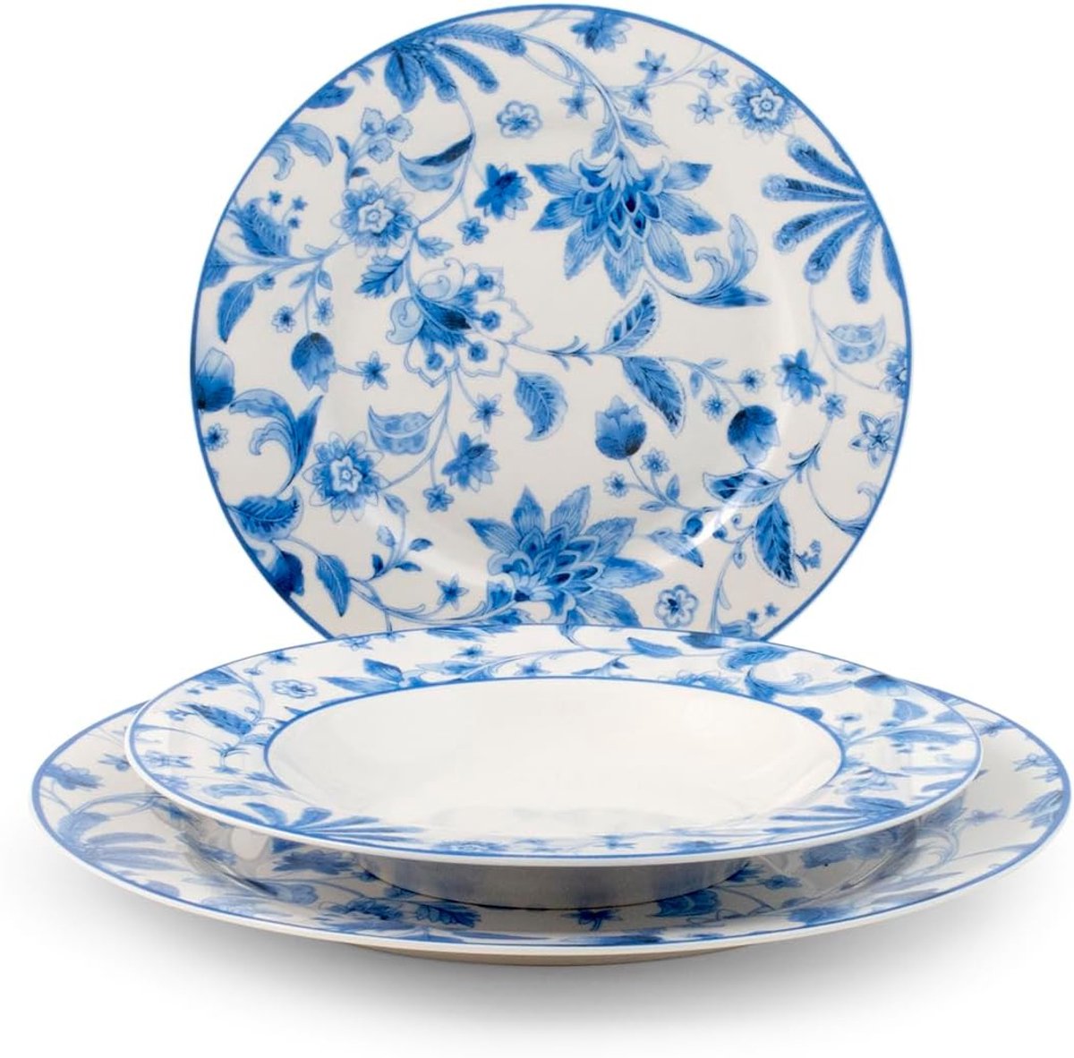 Diner Servies - Servies Set - Dagelijks Gebruik - 18 Delig - 6 Diner Borden - Blauw