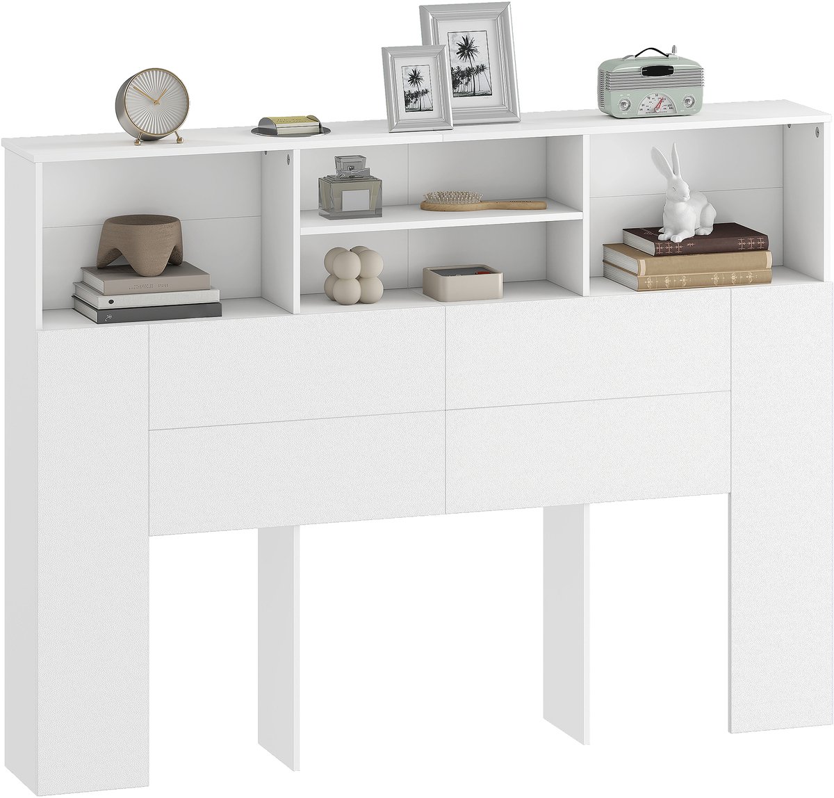 HOMCOM Hoofdbord - Spaanplaat - 140x19x103,5cm - Wit