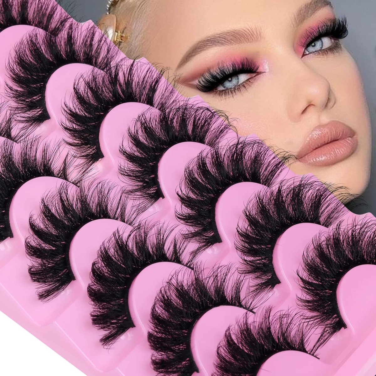 7 Paar Cat Eye Nepwimpers Faux Mink - Volumineus & Natuurlijk - 18mm Wispy Strip Lashes