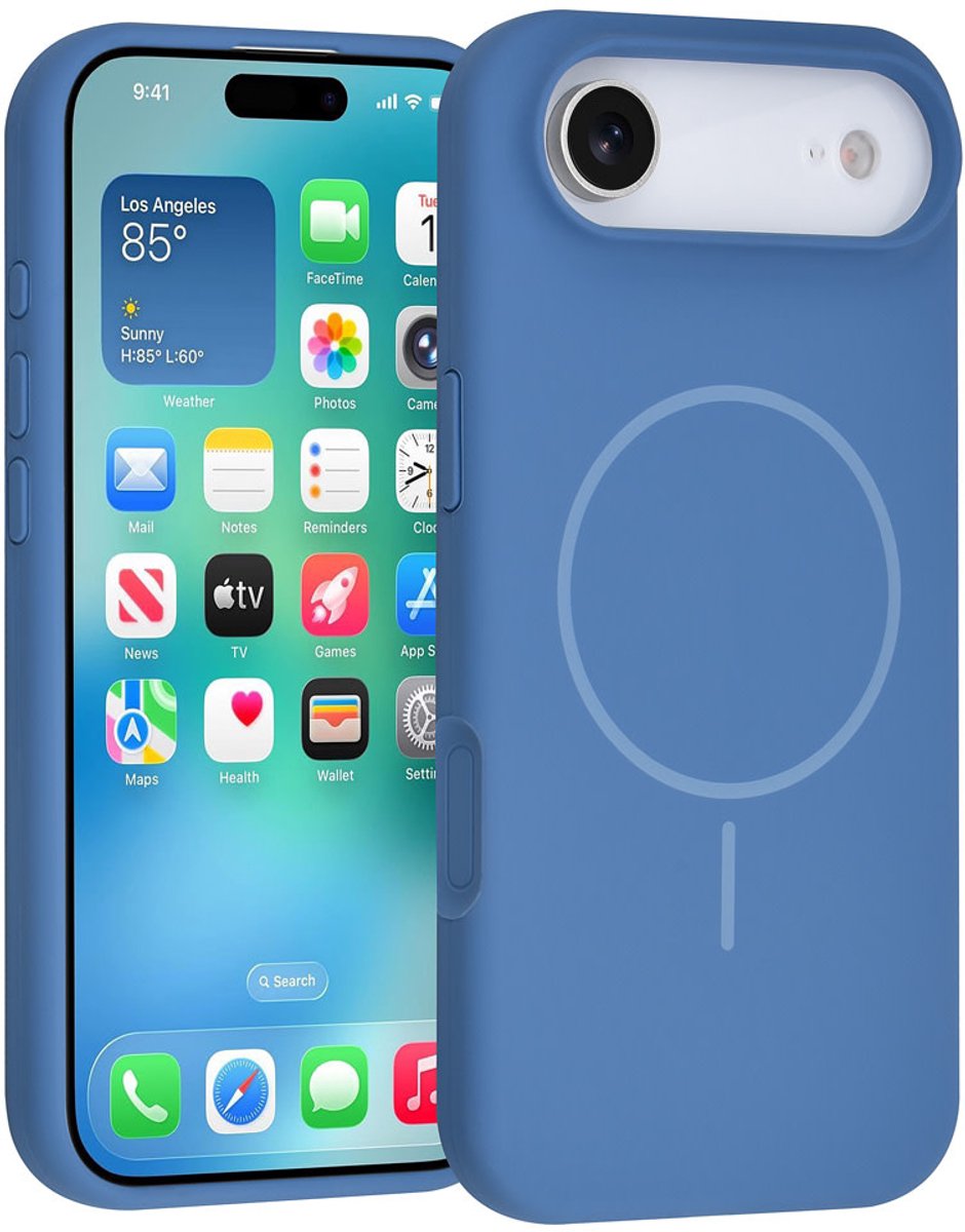 TUNIQ telefoonhoesje voor Apple iPhone 17 Air - MagSafe siliconen backcover - Blauw