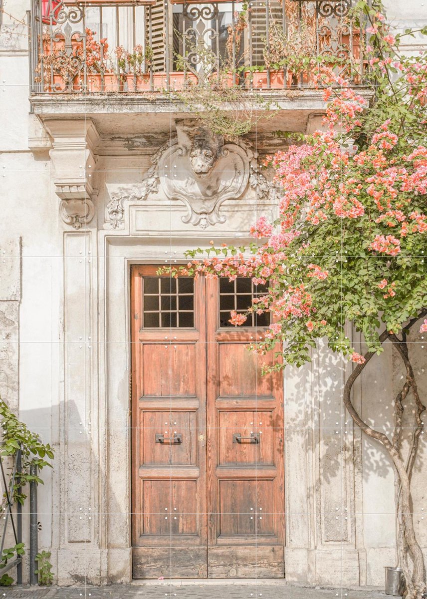 IXXI Floral Entry in Rome, Henrike Schenk - 100 x 140 cm - Gratis ophangtool - Grote wanddecoratie en posters - Fotografie, Vintage, Klassiek