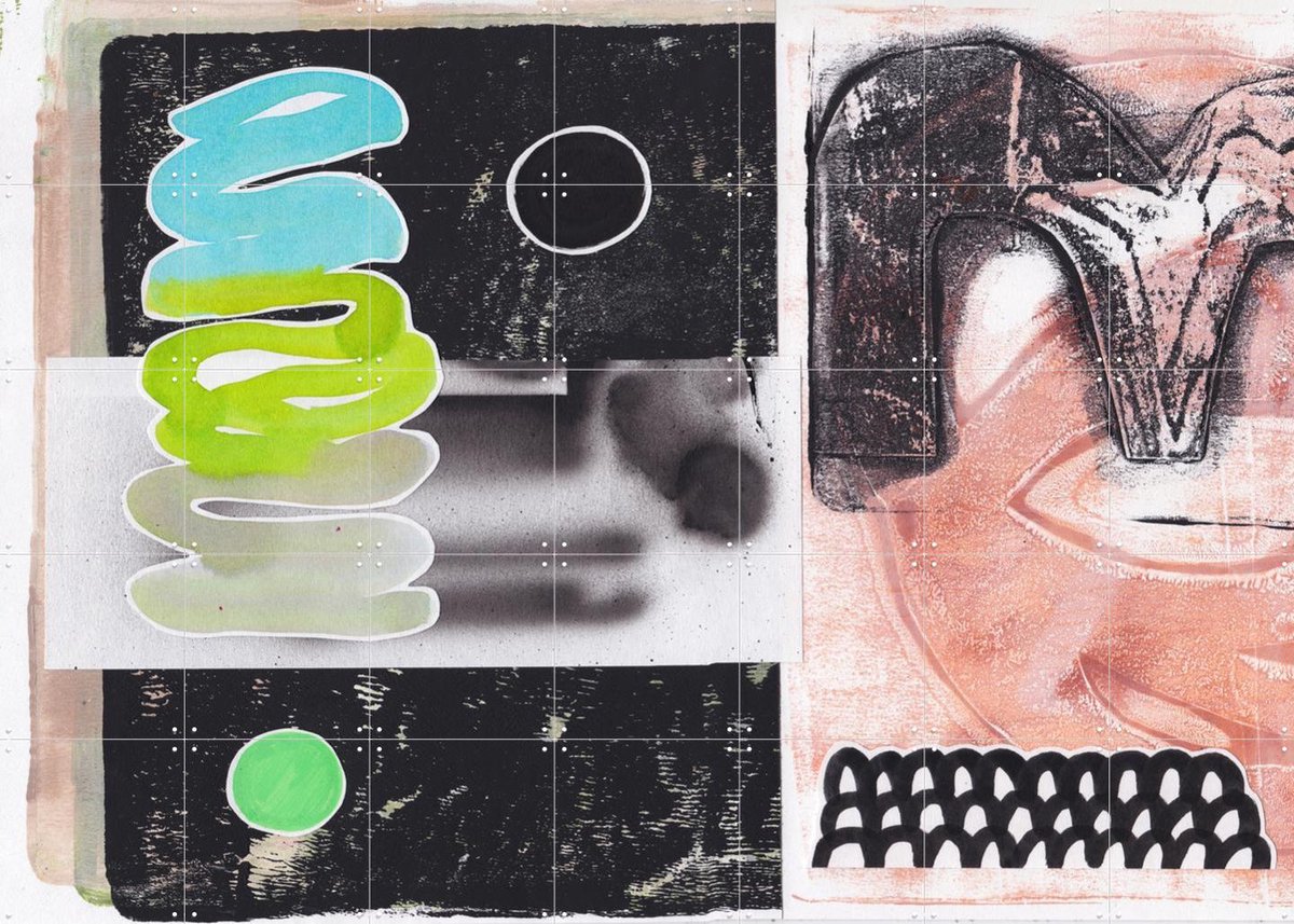 IXXI Grafitti Groove, Henriette Visscher - 140 x 100 cm - Gratis ophangtool - Grote wanddecoratie en posters - Collage, Speels, Abstract, Grafisch