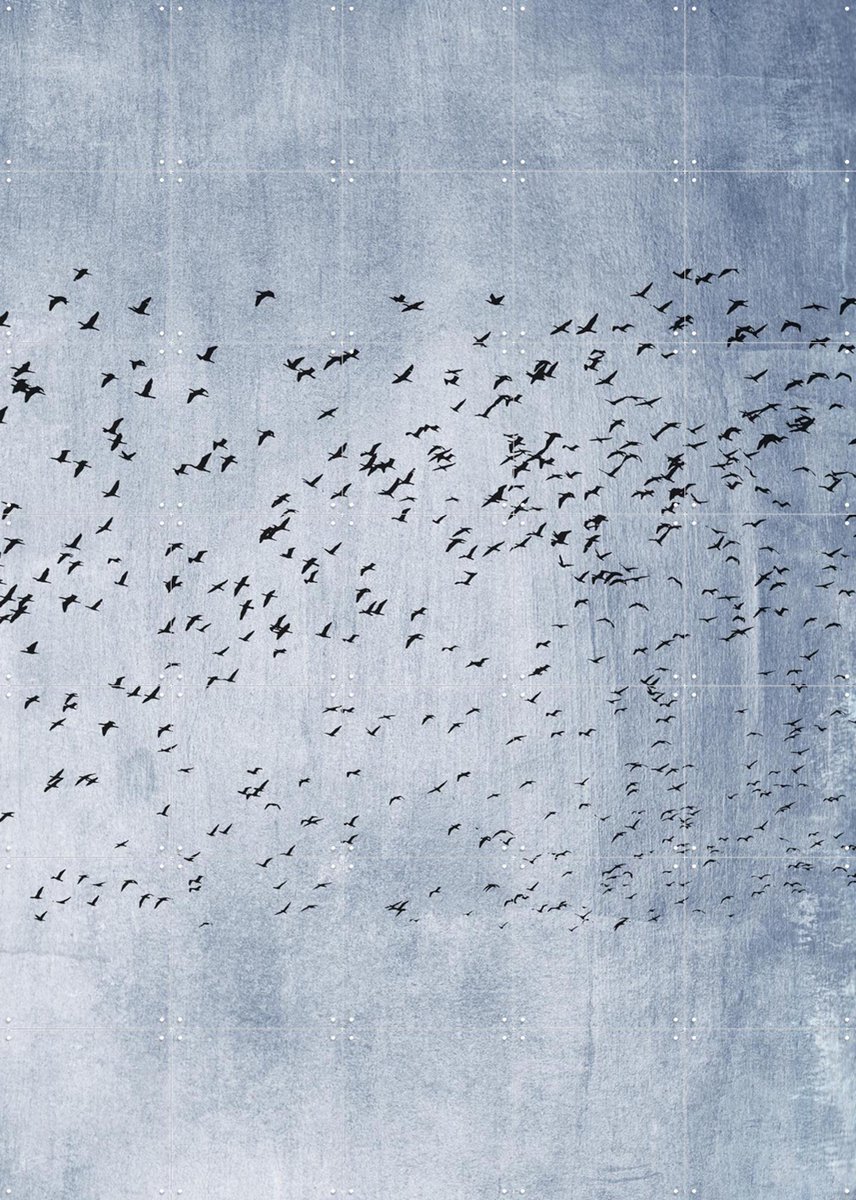 IXXI Moving On - Blue, Kubistika - 100 x 140 cm - Gratis ophangtool - Grote wanddecoratie en posters - Abstract, Minimalisme, Fotografie, Slaapkamer