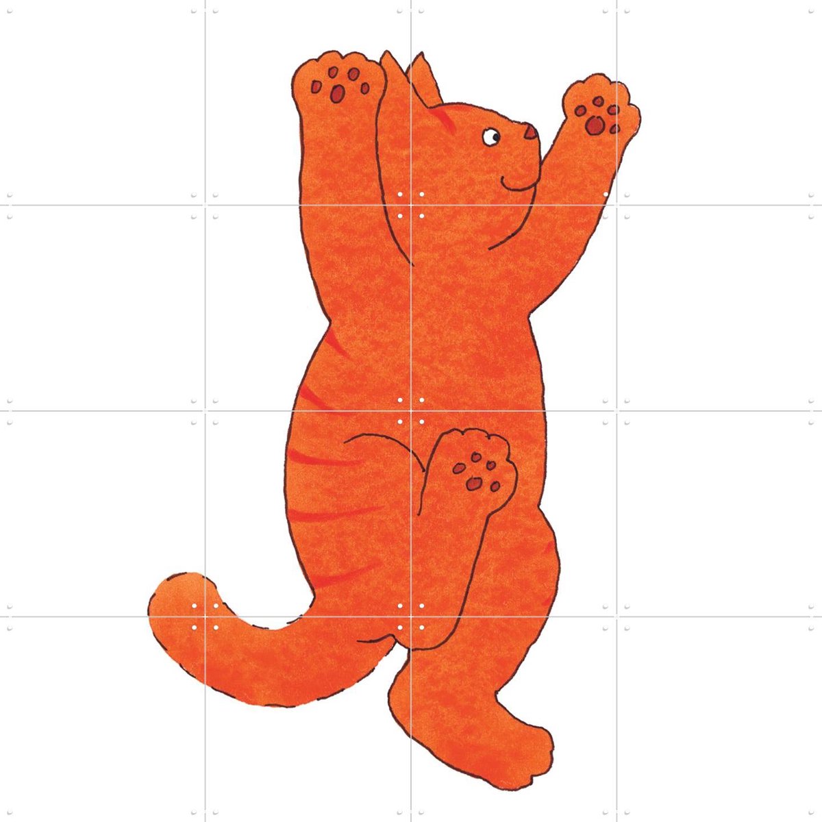 IXXI Dikkie Dik Danst, Dikkie Dik - 80 x 80 cm - Gratis ophangtool - Grote wanddecoratie en posters - Kleurrijk, Illustraties, Speels, Cartoonesk
