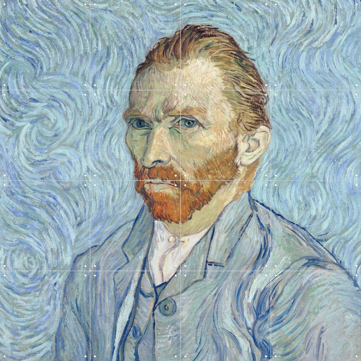 IXXI Zelfportret, Vincent van Gogh (1853 - 1890) & Bridgeman Images - 80 x 80 cm - Gratis ophangtool - Grote wanddecoratie en posters - Klassiek