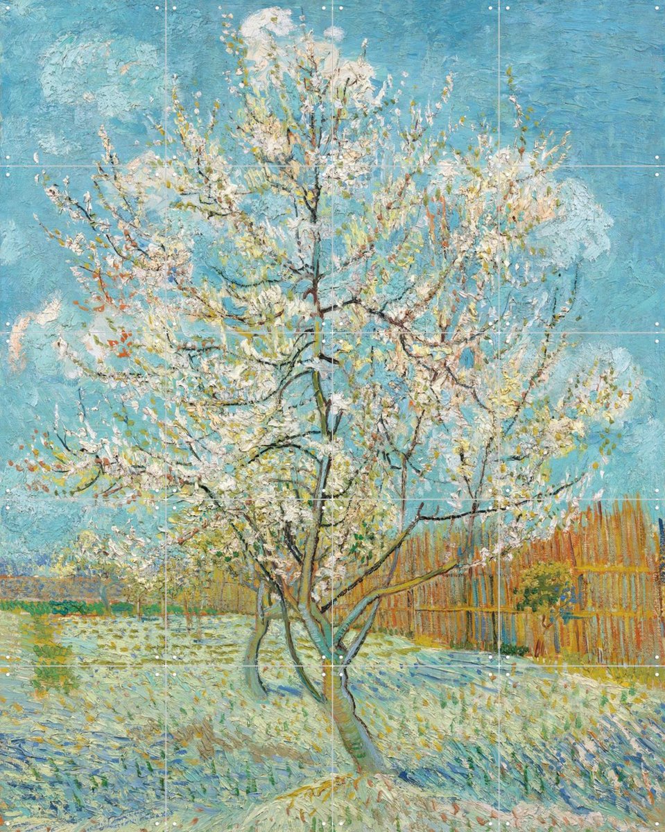 IXXI De roze perzikboom (1888), Vincent van Gogh (1853 - 1890) & Van Gogh Museum - 80 x 100 cm - Gratis ophangtool - Grote wanddecoratie en posters -